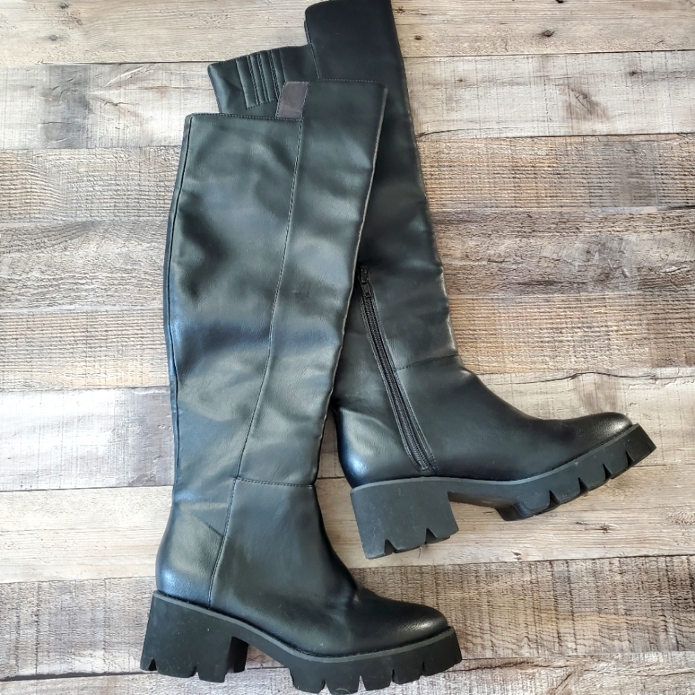 BC footwear anthropologie tall over the knee black boots 7 New